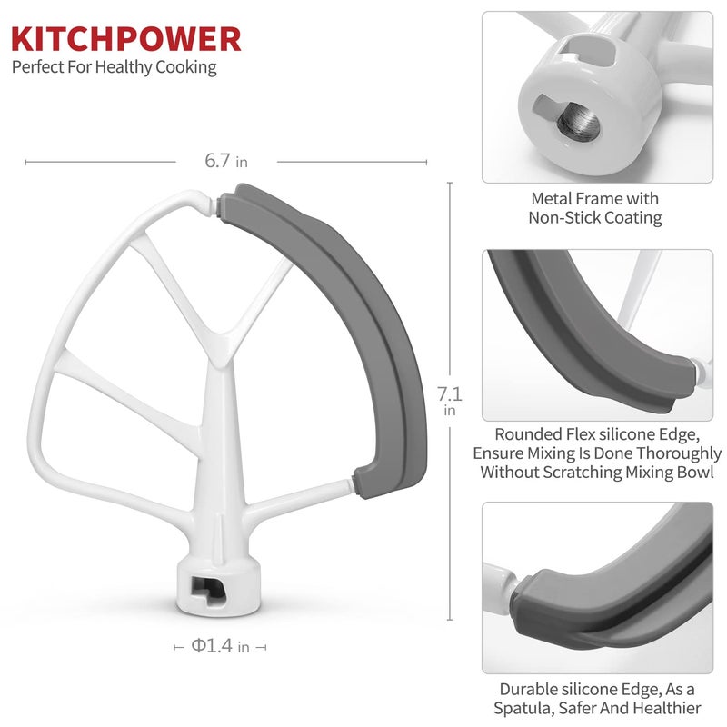 KITCHPOWER 6 Quart Flex Edge Beater for KitchenAid Bowl-Lift Stand Mixers, Paddle Attachment Mixer Accessory - Image 5